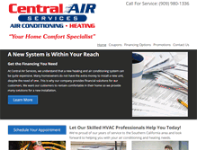 Tablet Screenshot of centralairservices.com